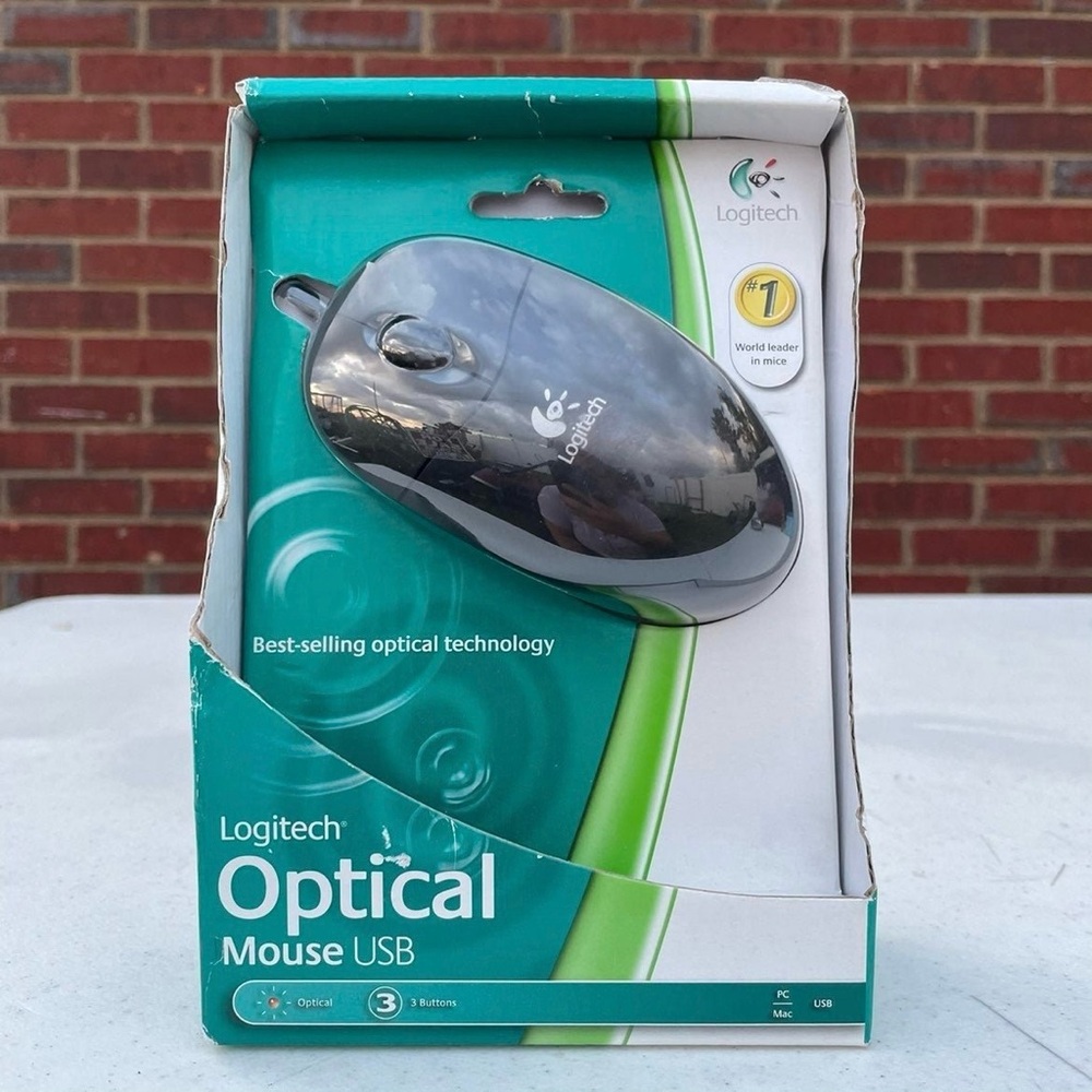 Logitech Optical Mouse 3 Buttons USB Model 931369-0403 not opened Sealed New